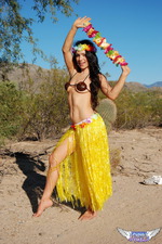 SpunkyAngels: Stunning Tease Tianna Shows Off Her Tight Body In Her Skimpy Hula Outfit Outdoors 06