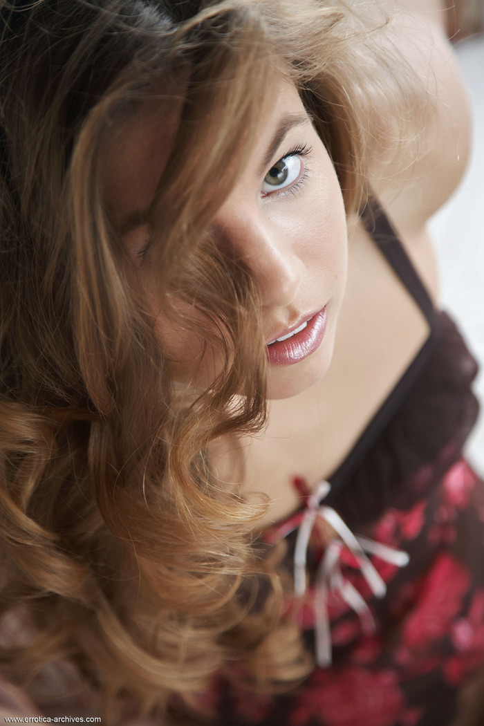 Curly Brunette Babe Antea In Sexy Babydoll