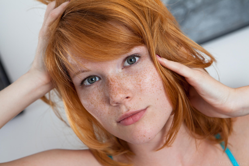 Adorable freckle-faced redhead Mia Sollis 